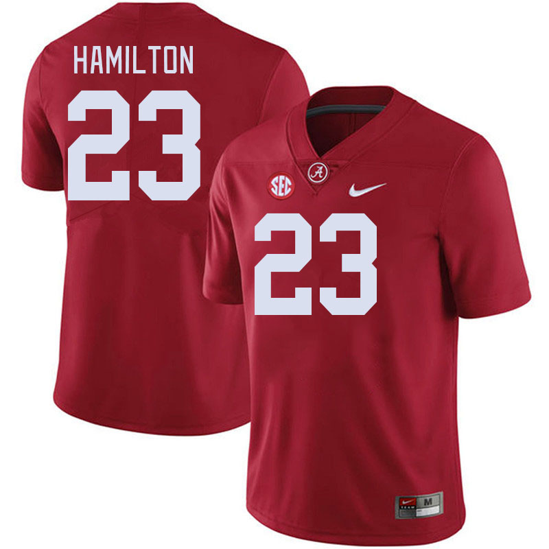 Men #23 Jaren Hamilton Alabama Crimson Tide College Football Jerseys Stitched-Crimson